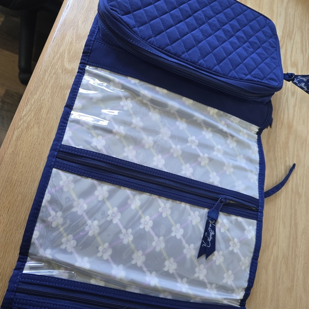 Vera Bradley Blue Quilted Hanging Organizer Lapis pockets organizer Travel - Picture 6 of 7
